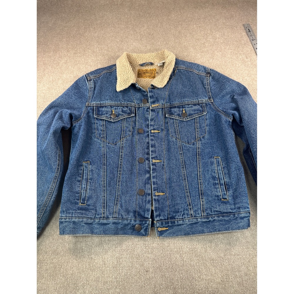 CE Schmidt Workwear Mens Medium Sherpa Lined Denim Trucker Jacket Blue 19R7231M